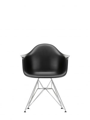 Eames Plastic Arm Chair DAR Stuhl Vitra Verchromt - Tiefschwarz
